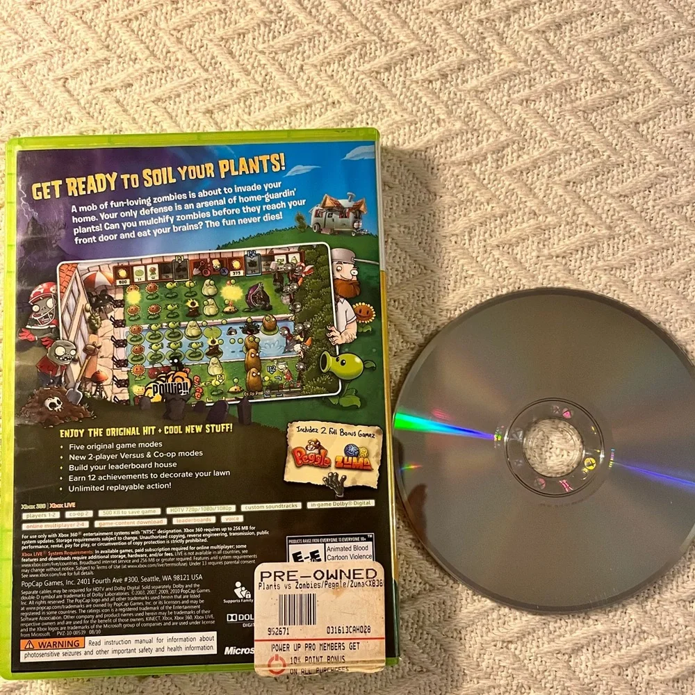 Plants vs zombies Xbox 360 game - Picture 3 of 3